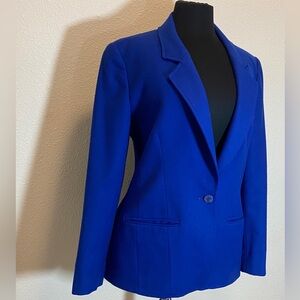 VTG,Pendleton Royal Blue Women's Blazer Size 10 💯% Pure Virgin Wool Made In USA